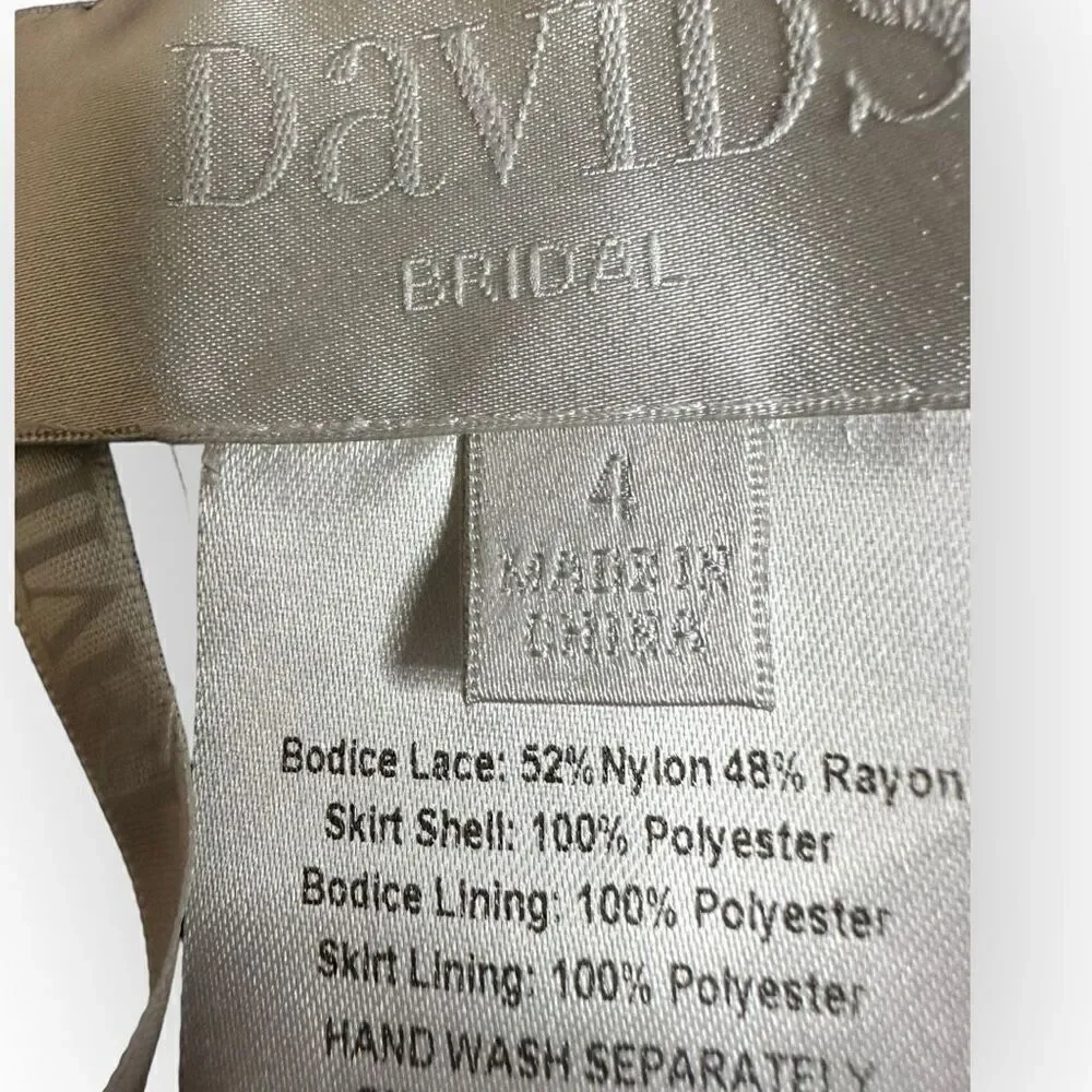 Davids Bridal Purple lace formal Dress-Long woman’s size 4